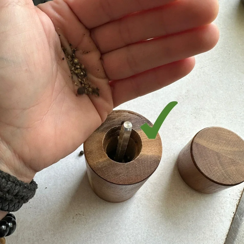 Vintage Teak Salt & Pepper Shakers Danish Modern Wood Grinder Set